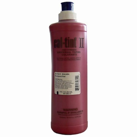 Cal-Tint Ii 16 Oz 830-0494 Permanent Red Universal Colorant 830-0494